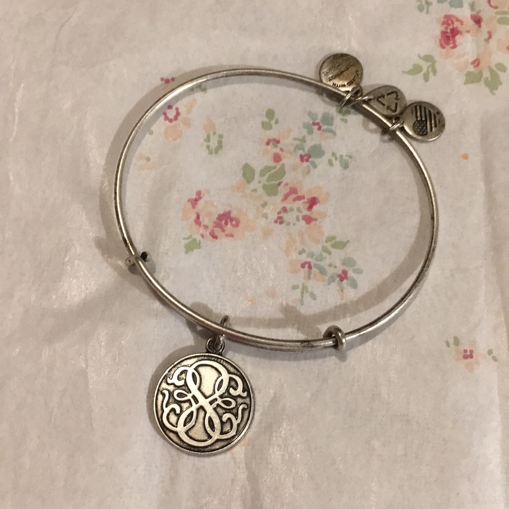 Alex and Ani monogram charm bracelet